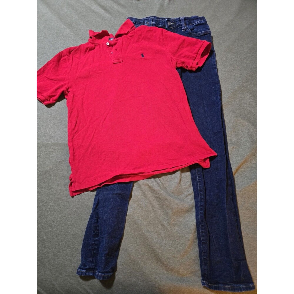 Boys Size 18 Polo Ralph Lauren Outfit. Jeans And Red Polo. Preppy Uniform
